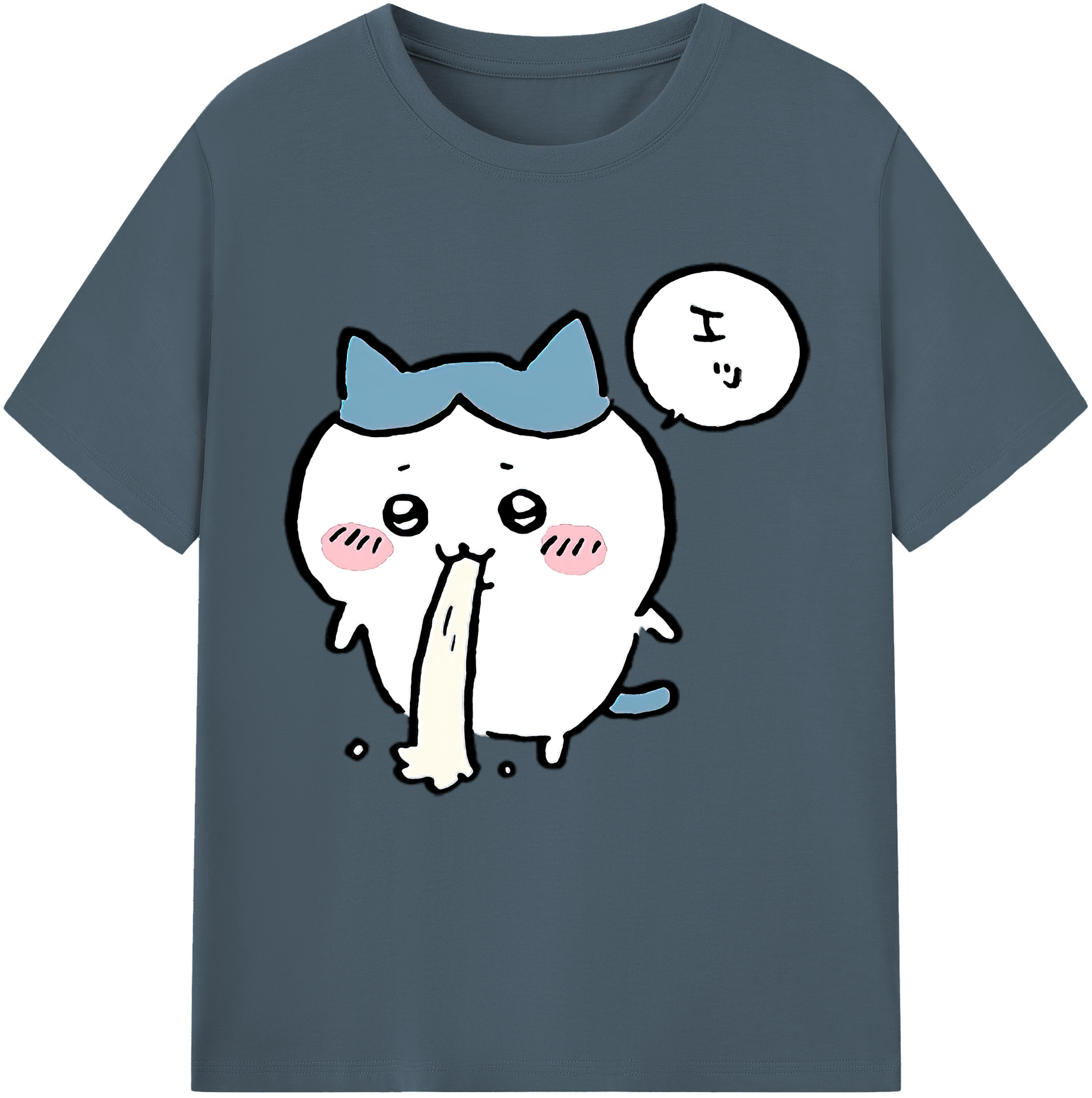 （画像用） ちいかわ ハチワレ Chii-kawa hachiware 綿100％半袖Tシャツ（フロントプリント）